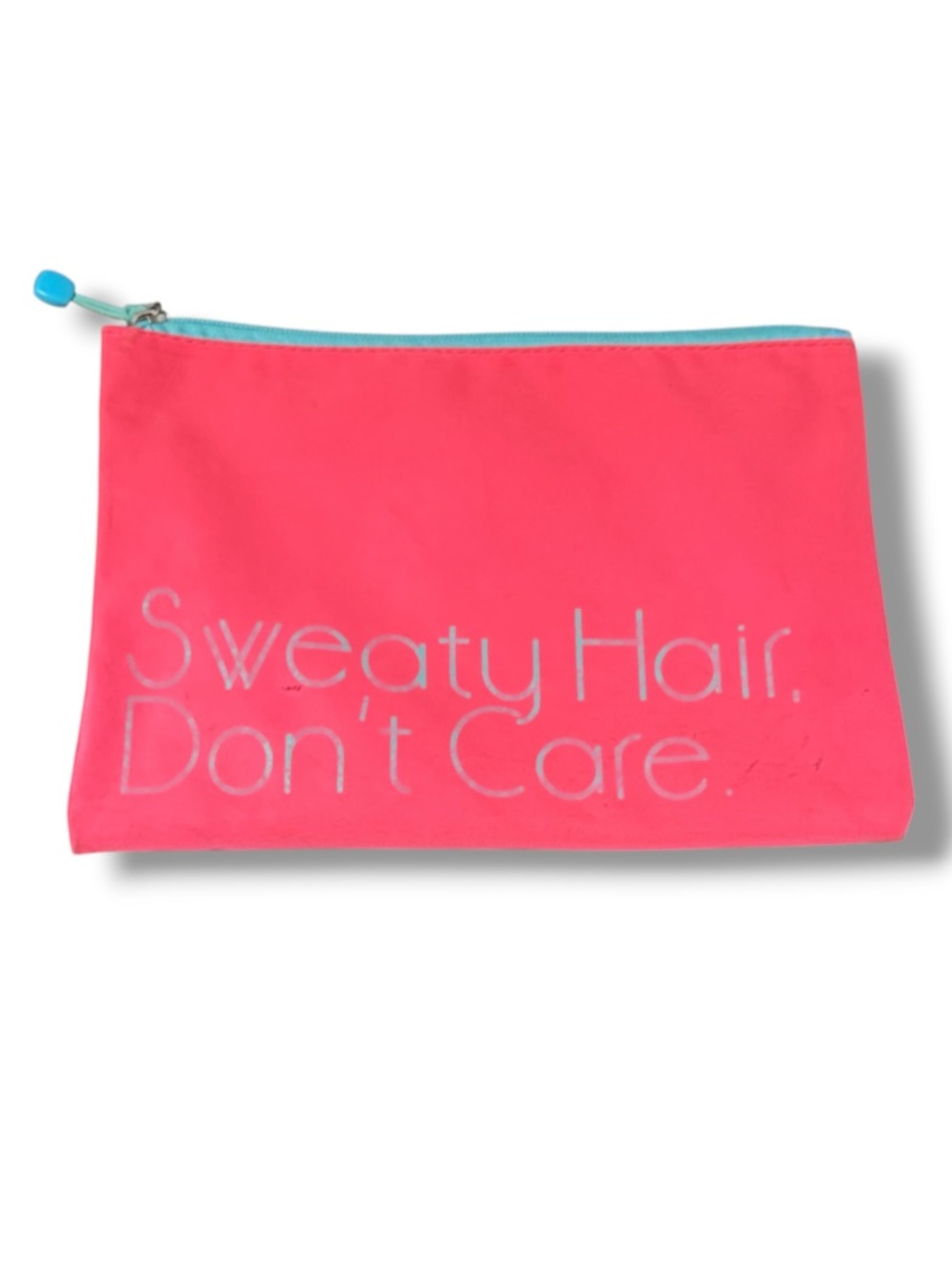Apana Women’s Sweaty Hair Don't Care Gym Fitness Zippered Toiletry Bag Hot Pink